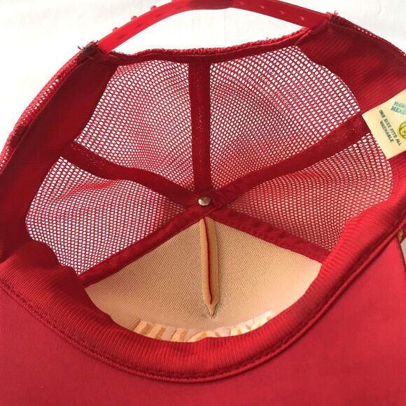 VTG Hawaii Maui Trucker Hat Red White Snapback Embroidered Leaf Foam Mesh Rope - Picture 2 of 9